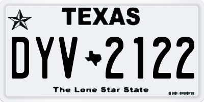 TX license plate DYV2122