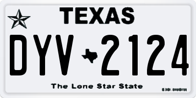 TX license plate DYV2124