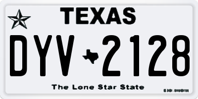 TX license plate DYV2128
