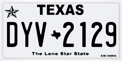 TX license plate DYV2129