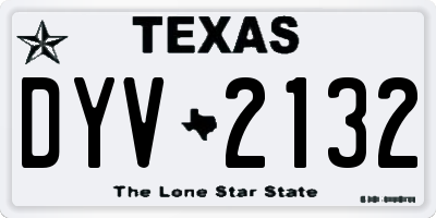 TX license plate DYV2132