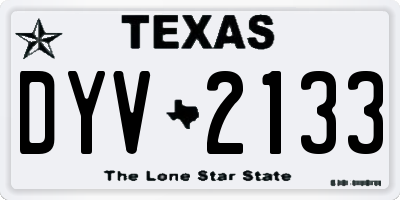 TX license plate DYV2133