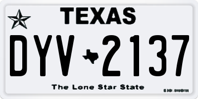 TX license plate DYV2137