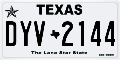 TX license plate DYV2144