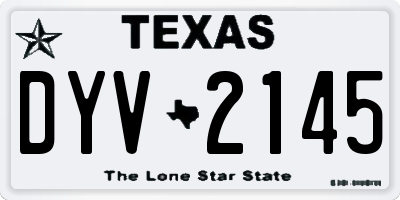 TX license plate DYV2145