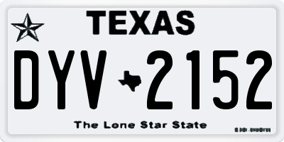 TX license plate DYV2152