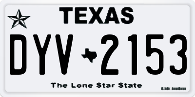 TX license plate DYV2153