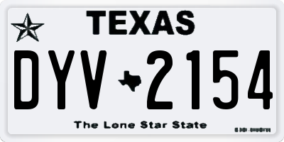 TX license plate DYV2154