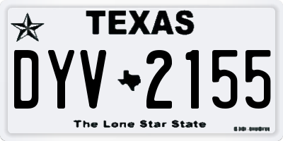 TX license plate DYV2155