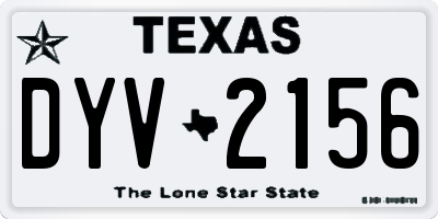 TX license plate DYV2156
