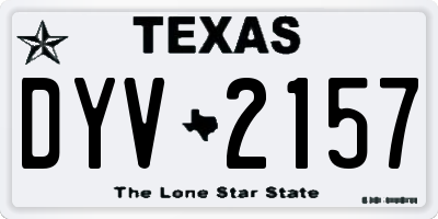 TX license plate DYV2157