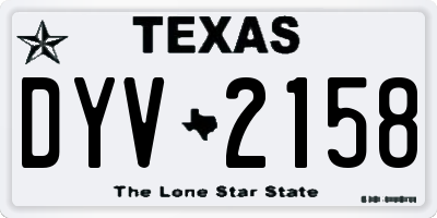 TX license plate DYV2158