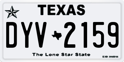 TX license plate DYV2159