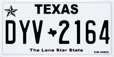 TX license plate DYV2164