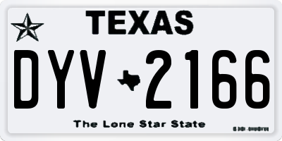 TX license plate DYV2166