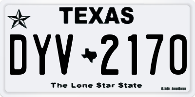 TX license plate DYV2170