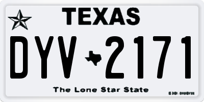 TX license plate DYV2171
