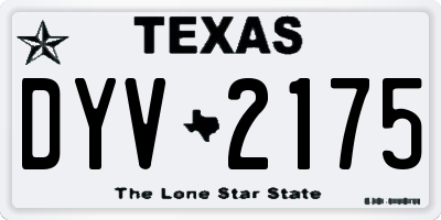 TX license plate DYV2175