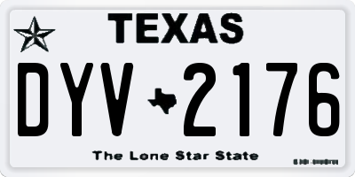 TX license plate DYV2176