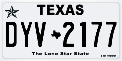 TX license plate DYV2177