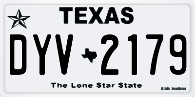 TX license plate DYV2179