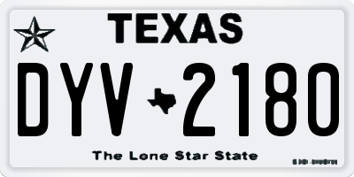 TX license plate DYV2180