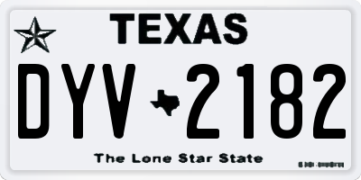 TX license plate DYV2182