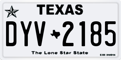 TX license plate DYV2185
