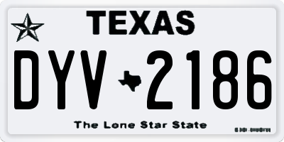 TX license plate DYV2186