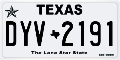 TX license plate DYV2191
