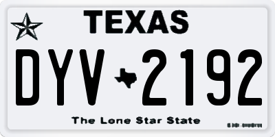 TX license plate DYV2192