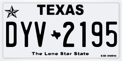TX license plate DYV2195