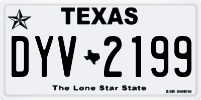 TX license plate DYV2199