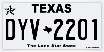 TX license plate DYV2201