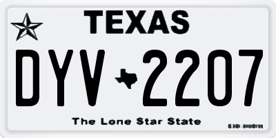 TX license plate DYV2207