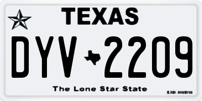 TX license plate DYV2209