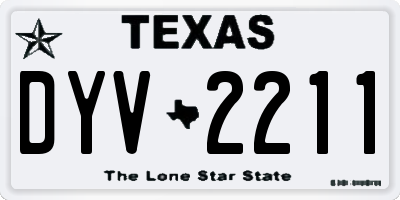 TX license plate DYV2211