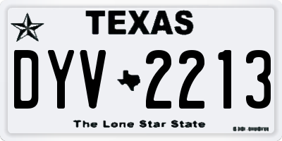 TX license plate DYV2213
