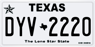 TX license plate DYV2220