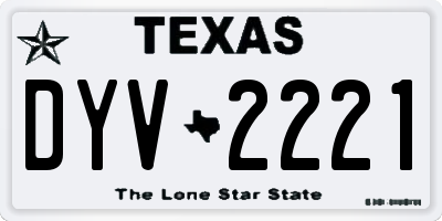 TX license plate DYV2221