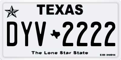 TX license plate DYV2222