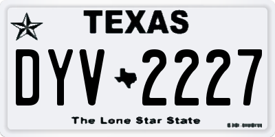 TX license plate DYV2227