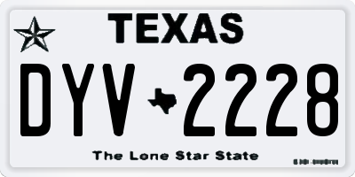 TX license plate DYV2228