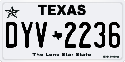 TX license plate DYV2236