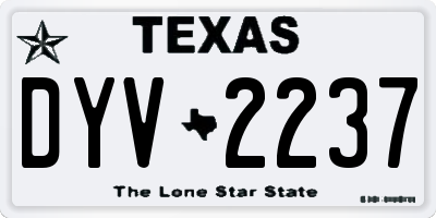 TX license plate DYV2237