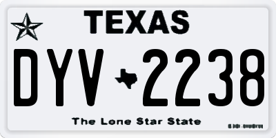 TX license plate DYV2238