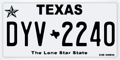 TX license plate DYV2240