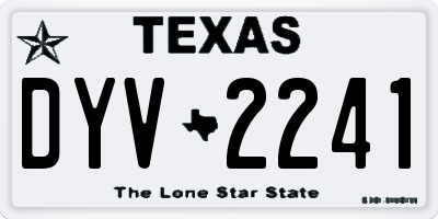 TX license plate DYV2241