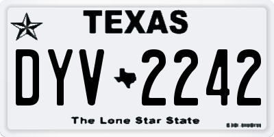 TX license plate DYV2242