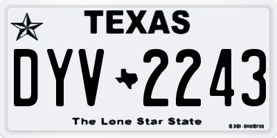 TX license plate DYV2243